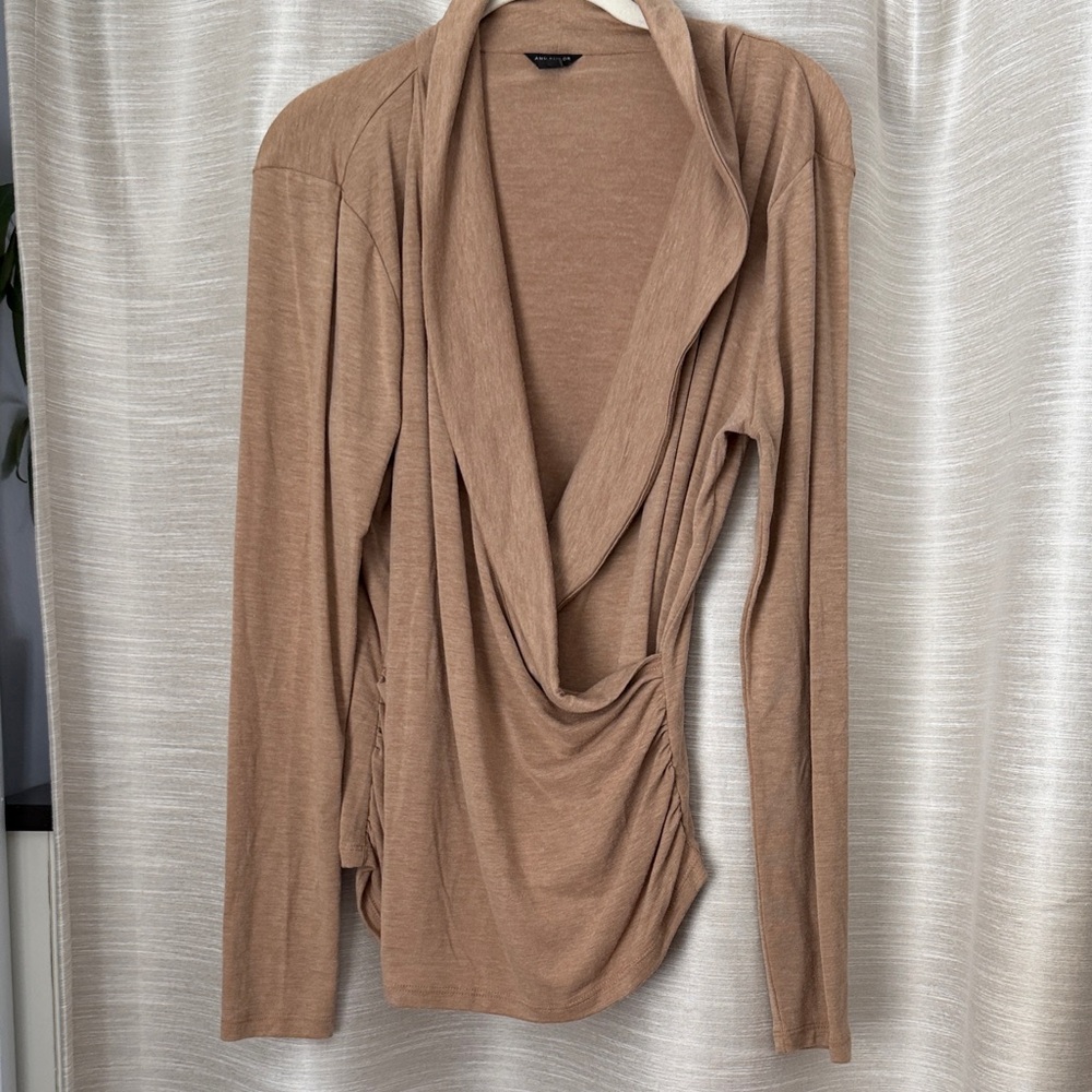 Ann Taylor Camel Cowl Neck Sweater